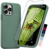 image:imageCompatible with iPhone 13 Pro Max Case Silicone with Screen Protector  GreenPine Green