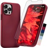 image:imageCompatible with iPhone Cover 13 Pro Case Silicone with Screen Protector  RedWine Red