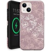 image:imageVelvet Caviar Designed for iPhone 13 Mini Case Floral 10ft Drop Tested wMicrofiber Lining  Wireless Charging Compatible Purple Rose Gold