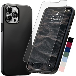 image:imageCompatible with iPhone 12  iPhone 12 Pro Case Black Silicone with Screen Protector 6ft Drop Tested Slim Protective Phone Cover wMicrofiber Lining for Women amp MenBlack