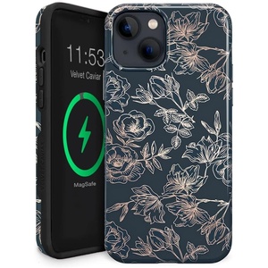 image:imageVELVET CAVIAR Black Leopard Cheetah Print Phone Case for iPhone 13  Compatible with MagSafe  10ft Drop TestedFloral Rose Gold