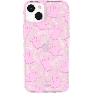 image:imageVELVET CAVIAR Black Leopard Cheetah Print Phone Case for iPhone 13  Compatible with MagSafe  10ft Drop TestedGhosted Pink Glitter