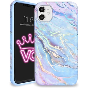 image:imageVelvet Caviar Compatible with iPhone 12 Mini Case for Women Cute  10ft Drop Tested  Protective Phone Cover Geometric MarbleHolographic Moonstone