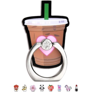 image:imageVELVET CAVIAR Cell Phone Ring Holder  Finger Ring amp Stand  Improves Phone Grip Compatible with iPhone Galaxy Most Smartphones ButterflyIced Coffee