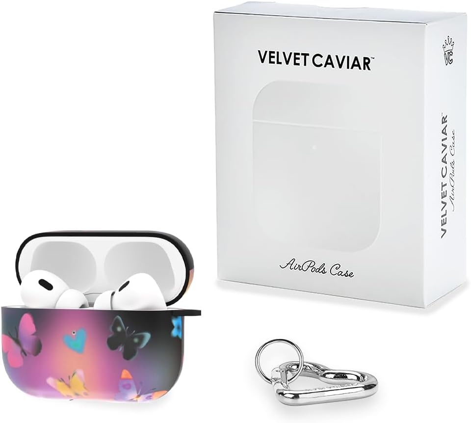 image:imageVelvet Caviar Compatible with AirPods Pro Case 2nd and 1st Generation  Cute Protective Hard Cover for Women  Nude Vintage Wildflowers FloralAurora Butterfly