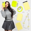 image:imageVELVET CAVIAR for iPhone 15 Case  Compatible with MagSafe  10ft Drop Tested  Halloween Phone Cases  Black Cat GlitterNeon Yellow