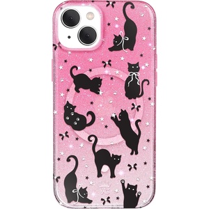 image:imageVELVET CAVIAR for iPhone 15 Case  Compatible with MagSafe  10ft Drop Tested  Halloween Phone Cases  Black Cat GlitterBlack Cat Glitter