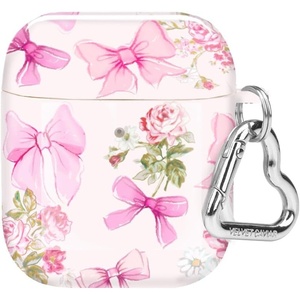 image:imageVelvet Caviar Compatible with AirPods Case 2nd and 1st Generation  Cute Protective Hard Cover for Women  Nude Python SnakeskinPosie Pink Bow