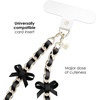 image:imageVELVET CAVIAR Leather Chain Phone Charm Wrist Strap  Cute Lanyard Accessory for Women  Fits all Phone Cases Black Bow