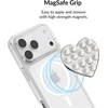image:imageVelvet Caviar Suction Cup Phone Case Mount Compatible with MagSafe Devices Only  Magnetic Silicone Sticky Phone Grip Holder for iPhone Back of Phone  Mirror Gripper Silver Chrome HeartSilver Chrome Heart